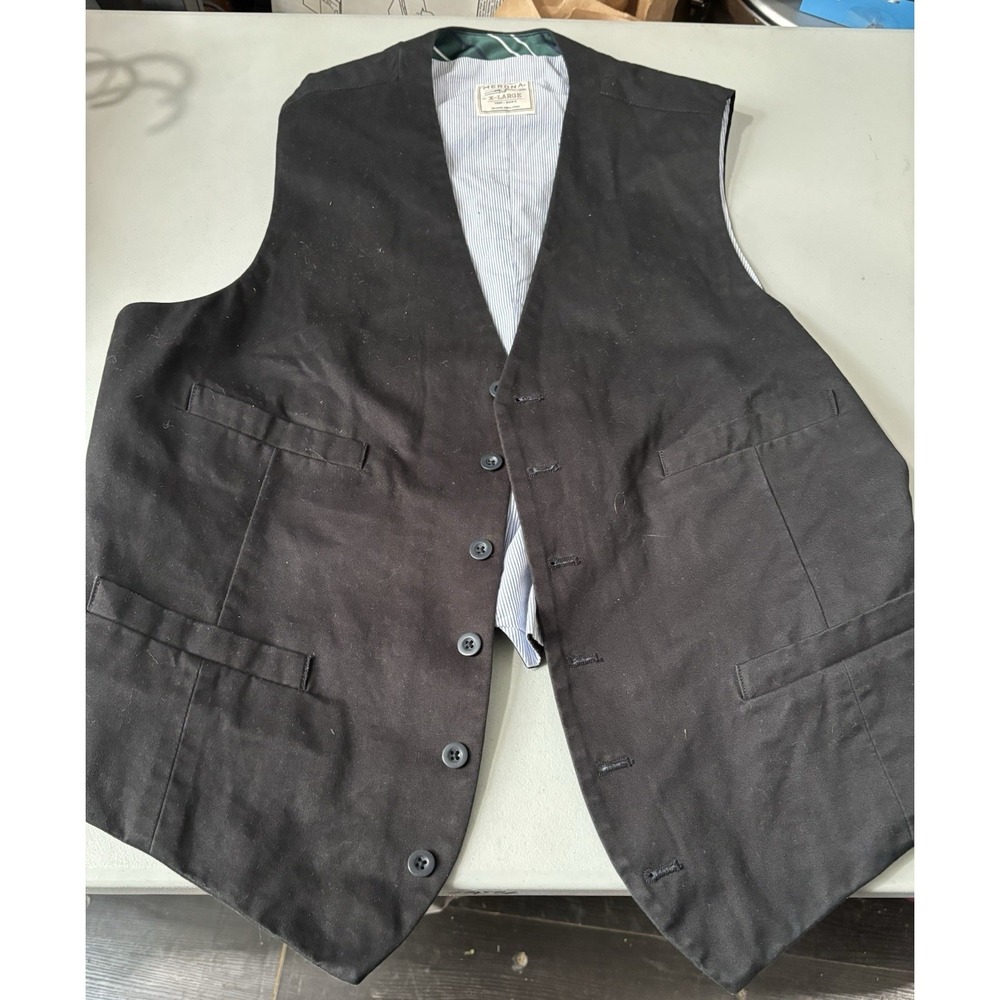 Merona Men's XL Navy Blue Cotton Vest 4 Pocket‎ Preppy Classic Casual